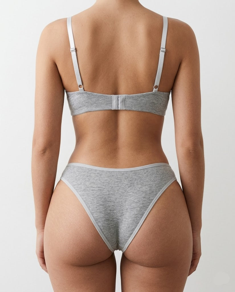Conjunto Lingerie delicotton Cinza